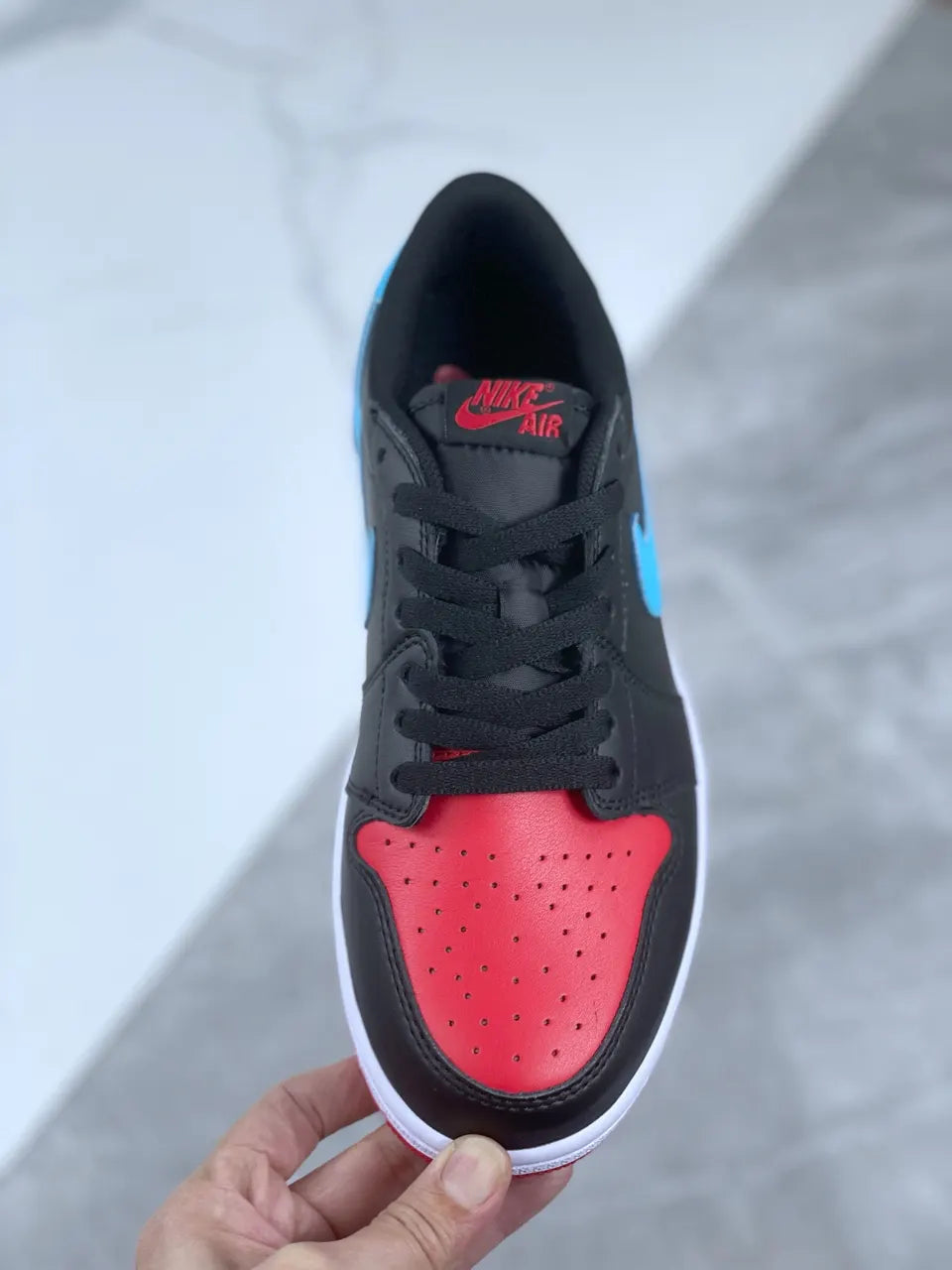 Air Jordan 1 Low Black Red Blue - Hình 8