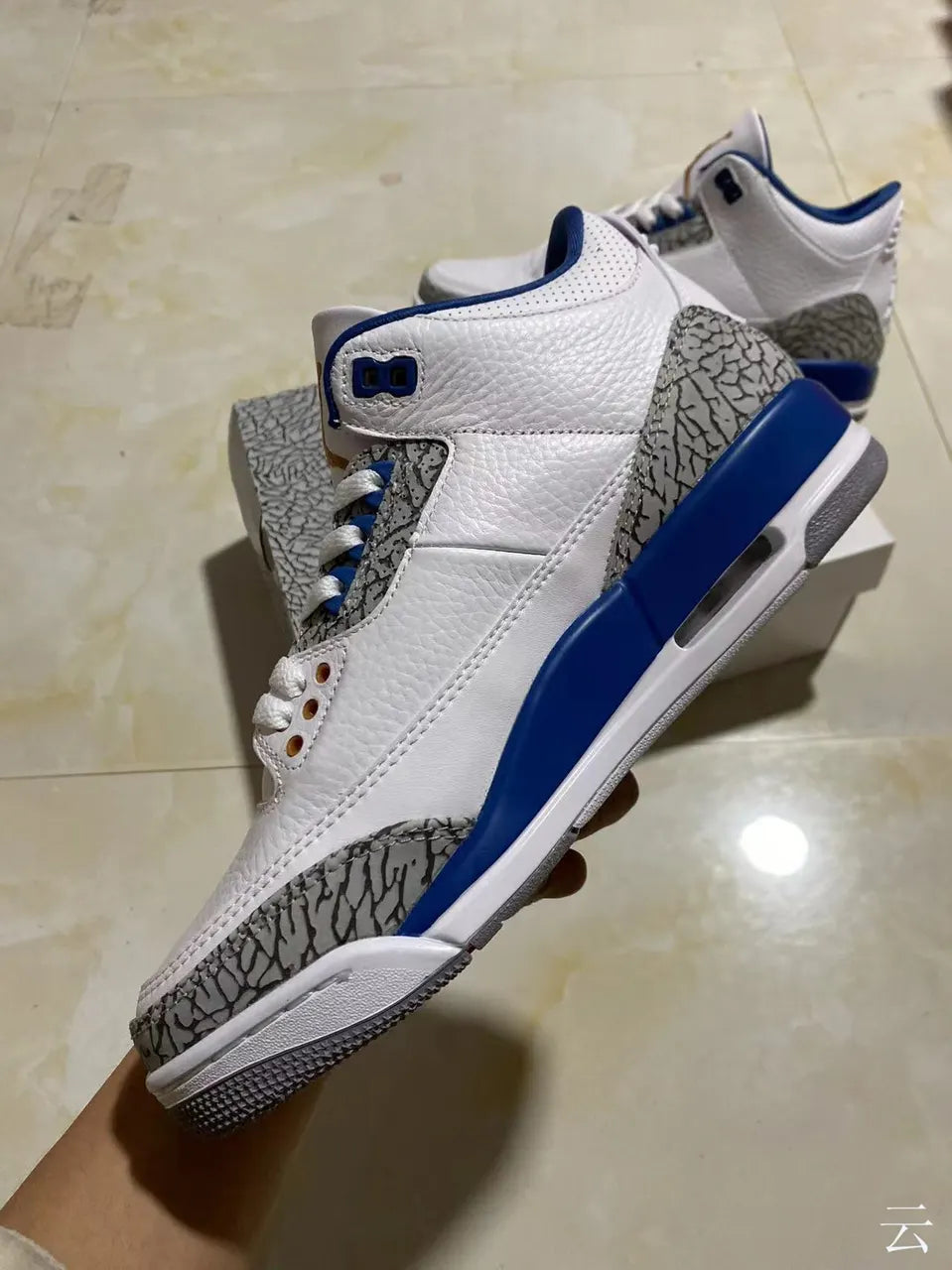 retro Air Jordan 3 White Blue - Hình 5