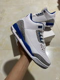 retro Air Jordan 3 White Blue