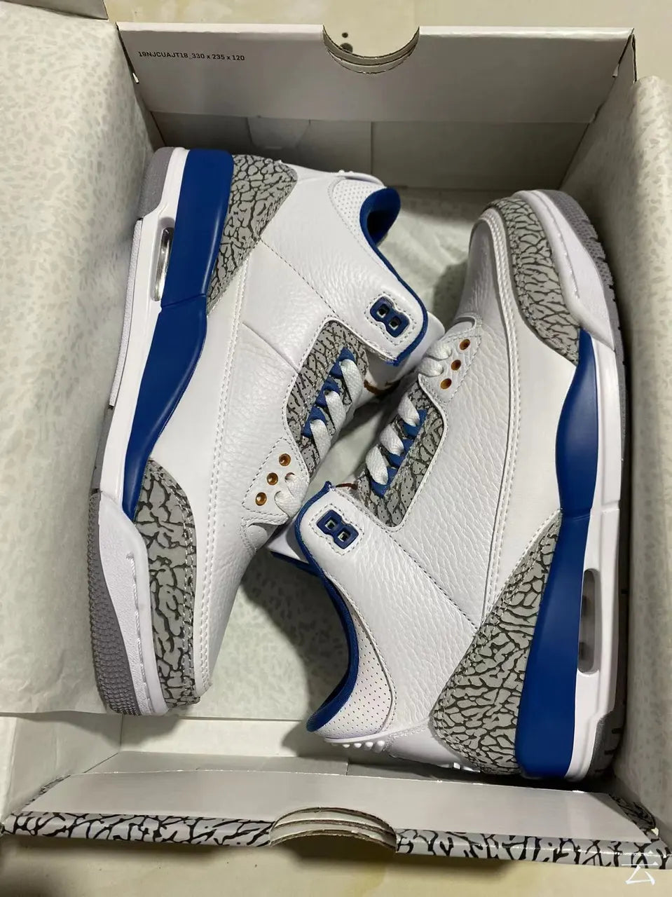 retro Air Jordan 3 White Blue - Hình 4