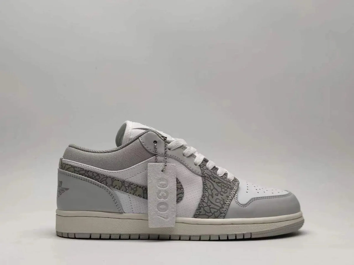 premium Air Jordan 1 Low Grey Paisley - Hình 6