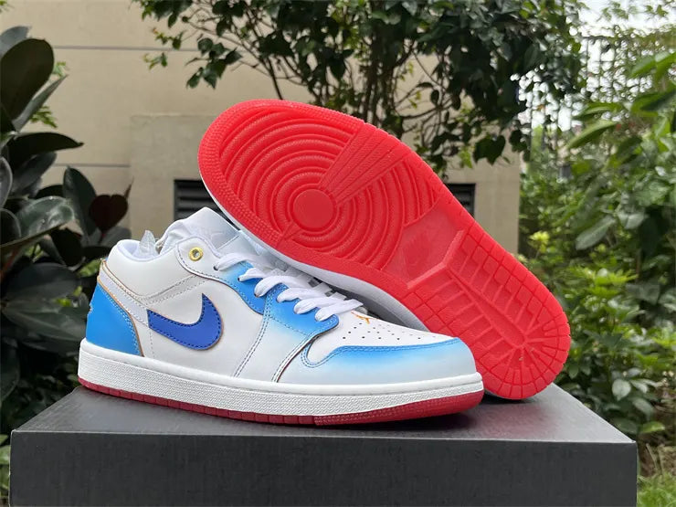 Air Jordan Low White Blue Fade - Hình 3