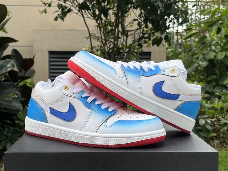 Air Jordan Low White Blue Fade - Hình 4