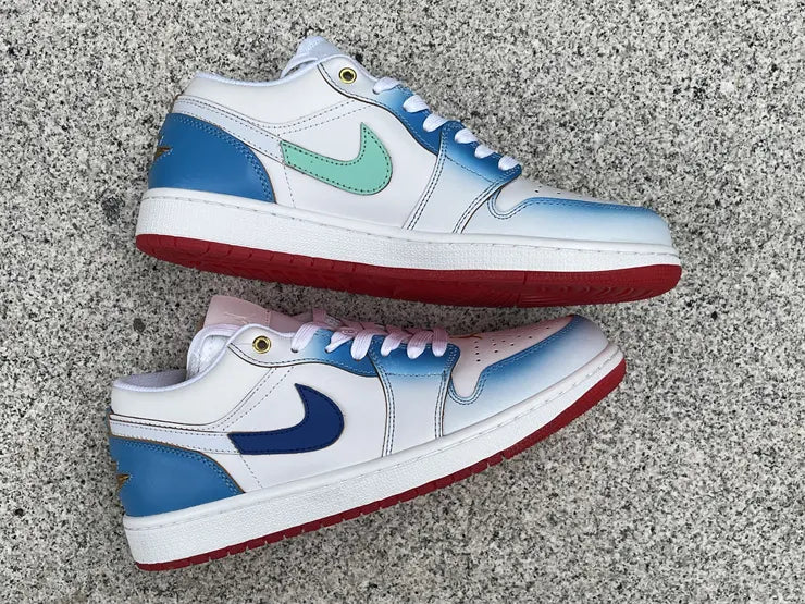 Air Jordan Low White Blue Fade - Hình 15