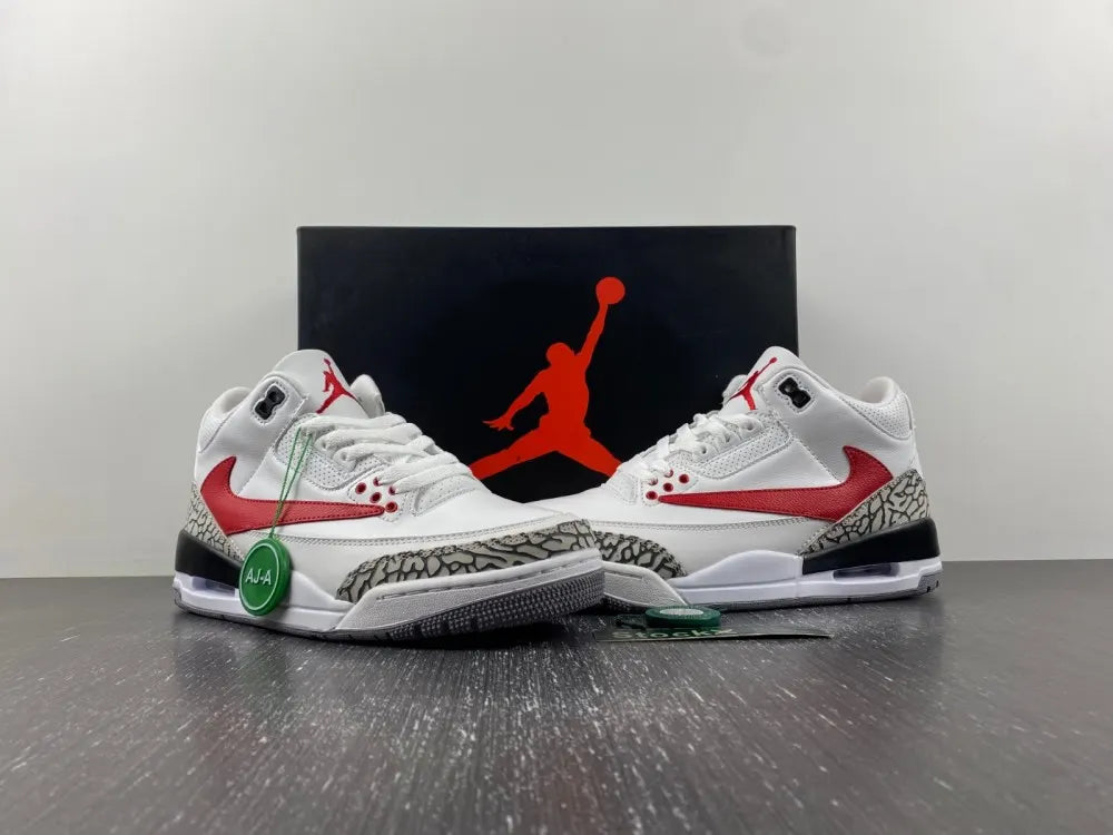 iconic sneaker Air Jordan 3 Retro White Red - Hình 12
