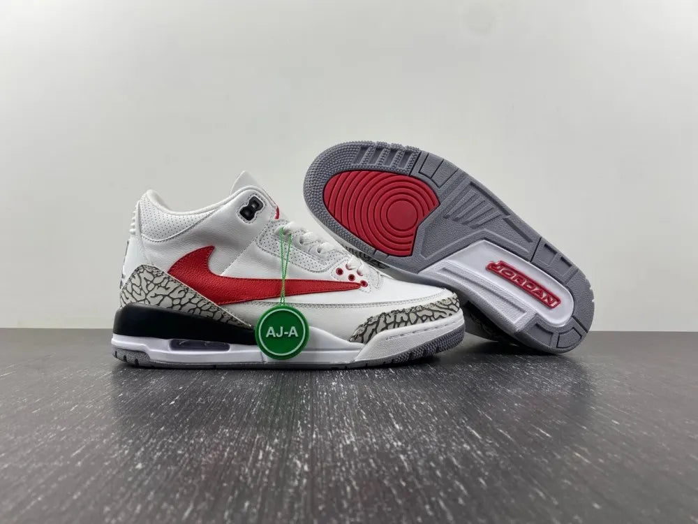 iconic sneaker Air Jordan 3 Retro White Red - Hình 16