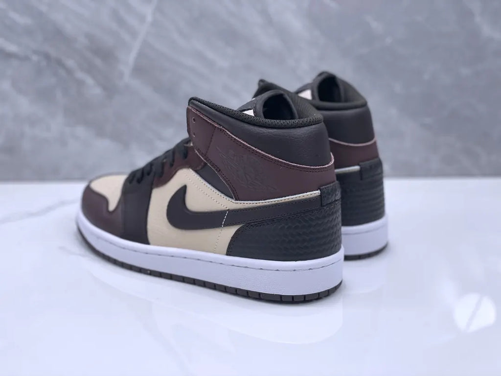 premium Air Jordan 1 Mid Brown Basalt - Hình 7