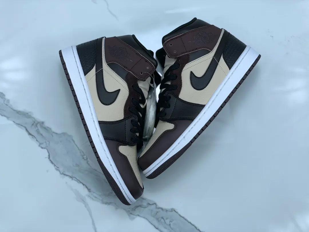 premium Air Jordan 1 Mid Brown Basalt - Hình 4