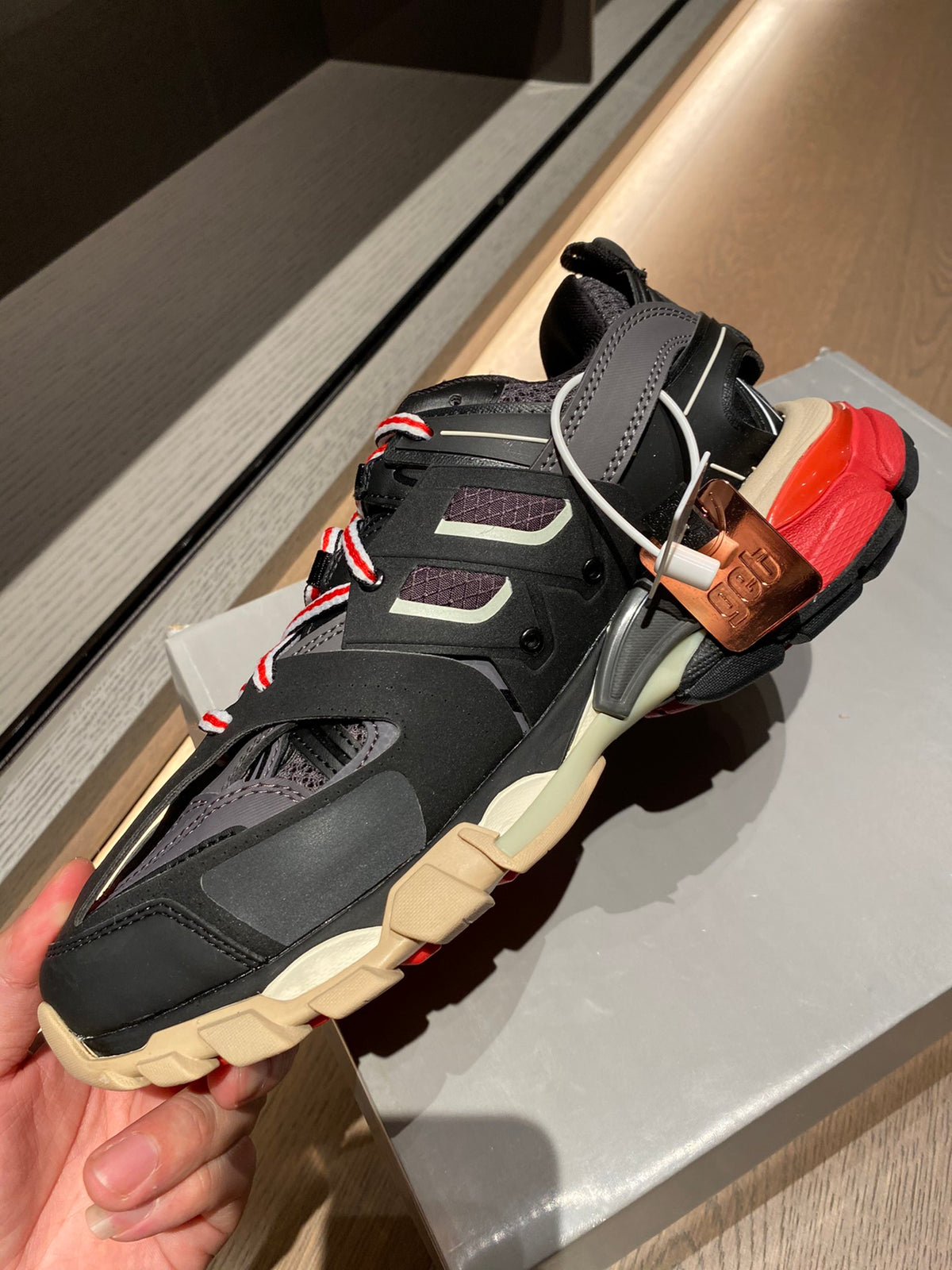Balenciaga TRACK1 Black & Rose Gold Designer Shoes - detail image 7