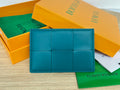Bottega Veneta Teal & Orange Card Holder