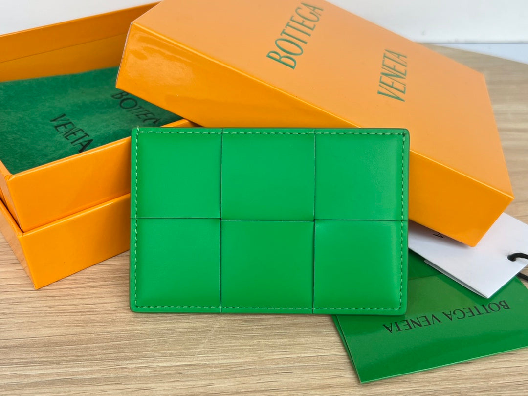 Bottega Veneta Green & Orange Card Holder