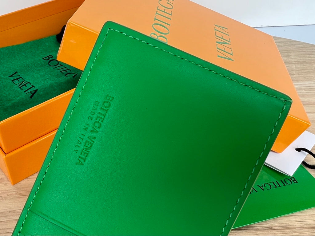 Bottega Veneta Green & Orange Card Holder - detail image 6