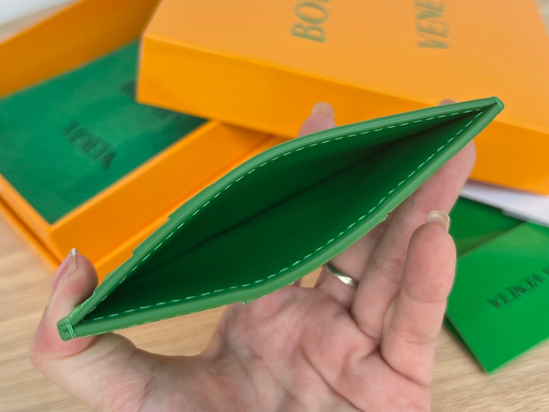 Bottega Veneta Green & Orange Card Holder - detail image 3