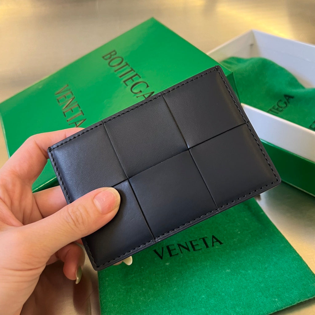 Bottega Veneta Black & Green Card Holder