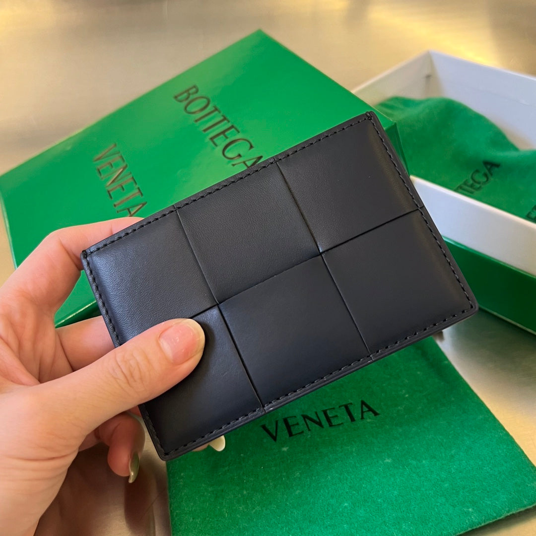Bottega Veneta Black & Green Card Holder