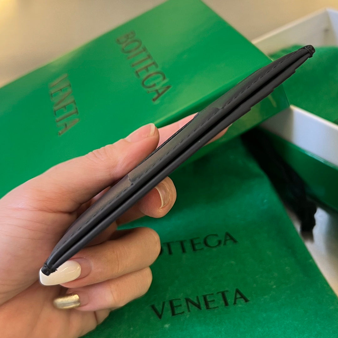 Bottega Veneta Black & Green Card Holder - detail image 3