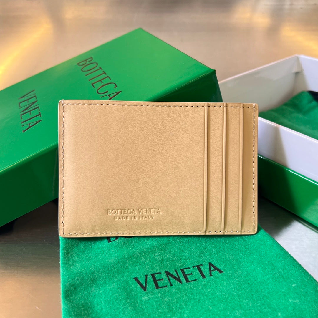 Bottega Veneta Rose Gold & Green Card Holder - detail image 3