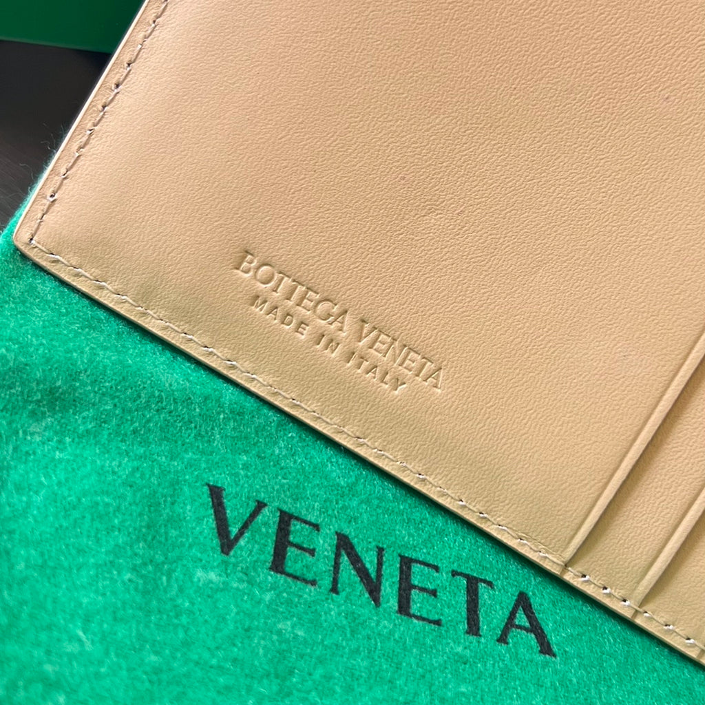 Bottega Veneta Rose Gold & Green Card Holder - detail image 6