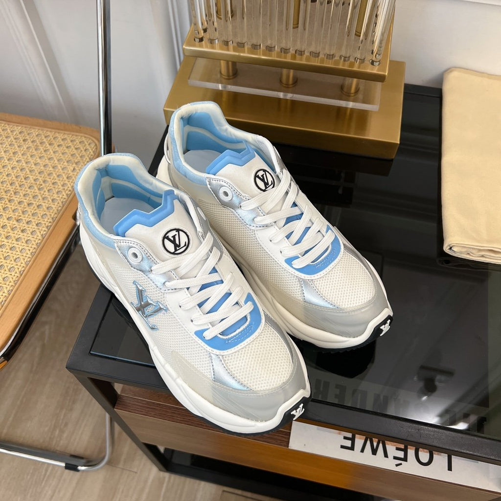 LOUIS VUITTON LV RUN 55 SNEAKER WHITE BLUE