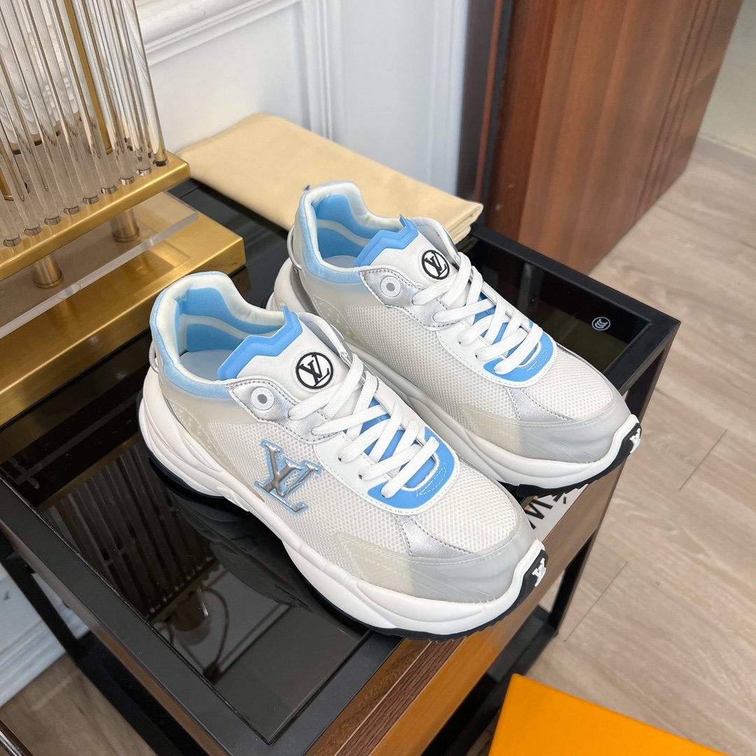 LOUIS VUITTON LV RUN 55 SNEAKER WHITE BLUE