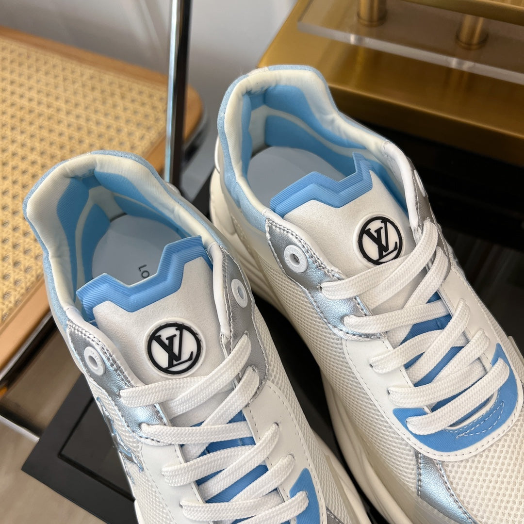 LOUIS VUITTON LV RUN 55 SNEAKER WHITE BLUE