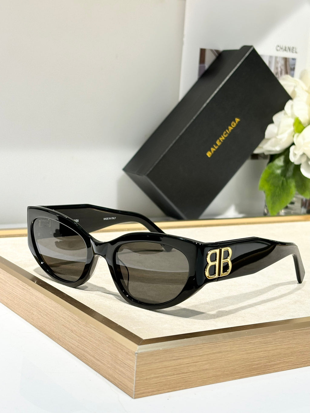 Balenciaga BB0324SK Black & Rose Gold Designer Sunglasses 55-19-135 mm - detail image 2