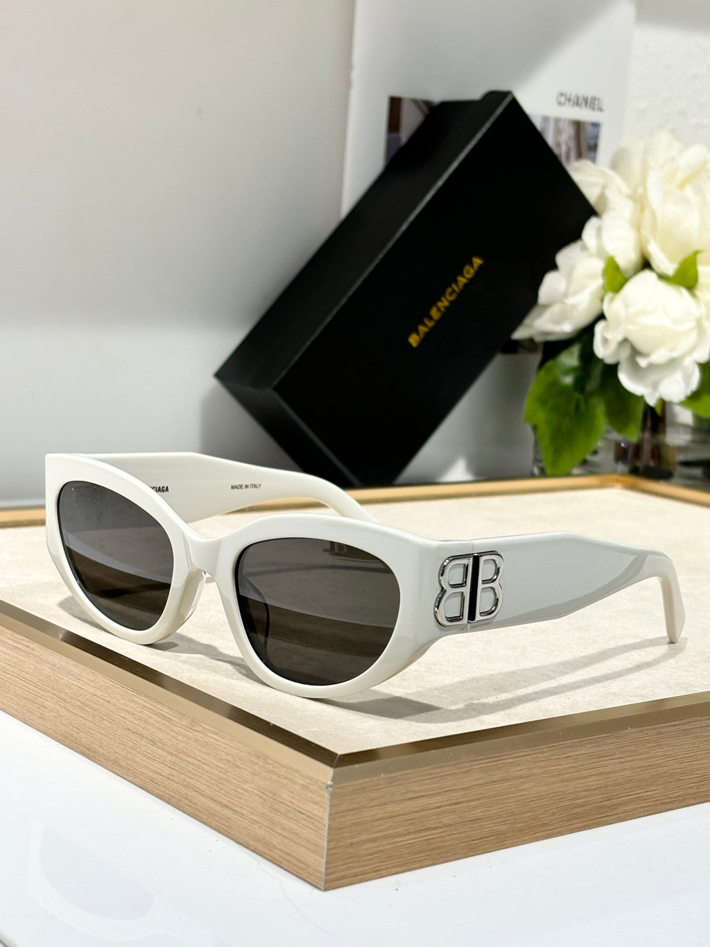 Balenciaga BB0324SK Black & Rose Gold Designer Sunglasses 55-19-135 mm - detail image 5