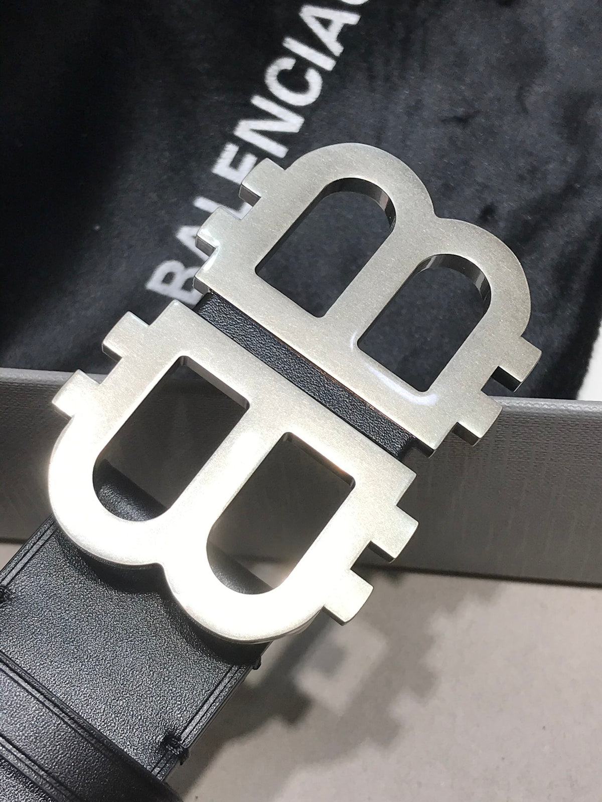 Balenciaga 6741811CH Black & Silver Designer Belt - detail image 5