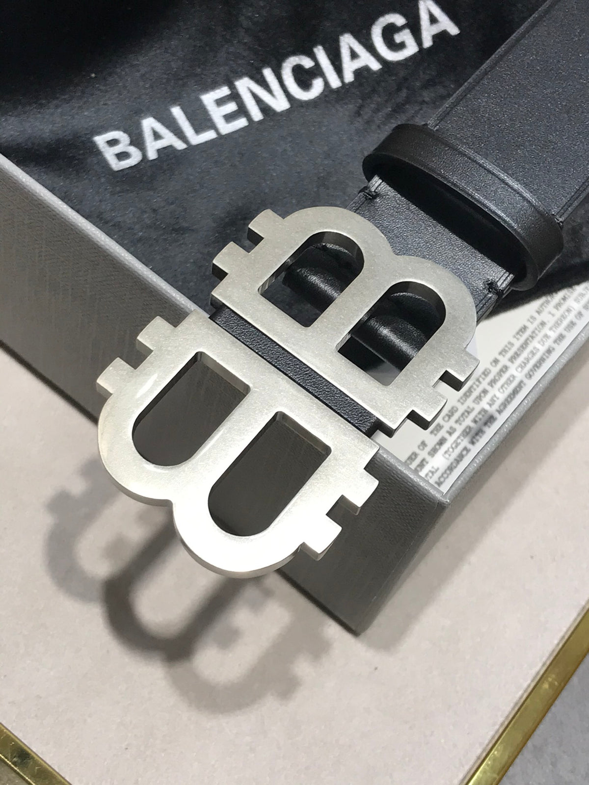 Balenciaga 6741811CH Black & Silver Designer Belt - detail image 4