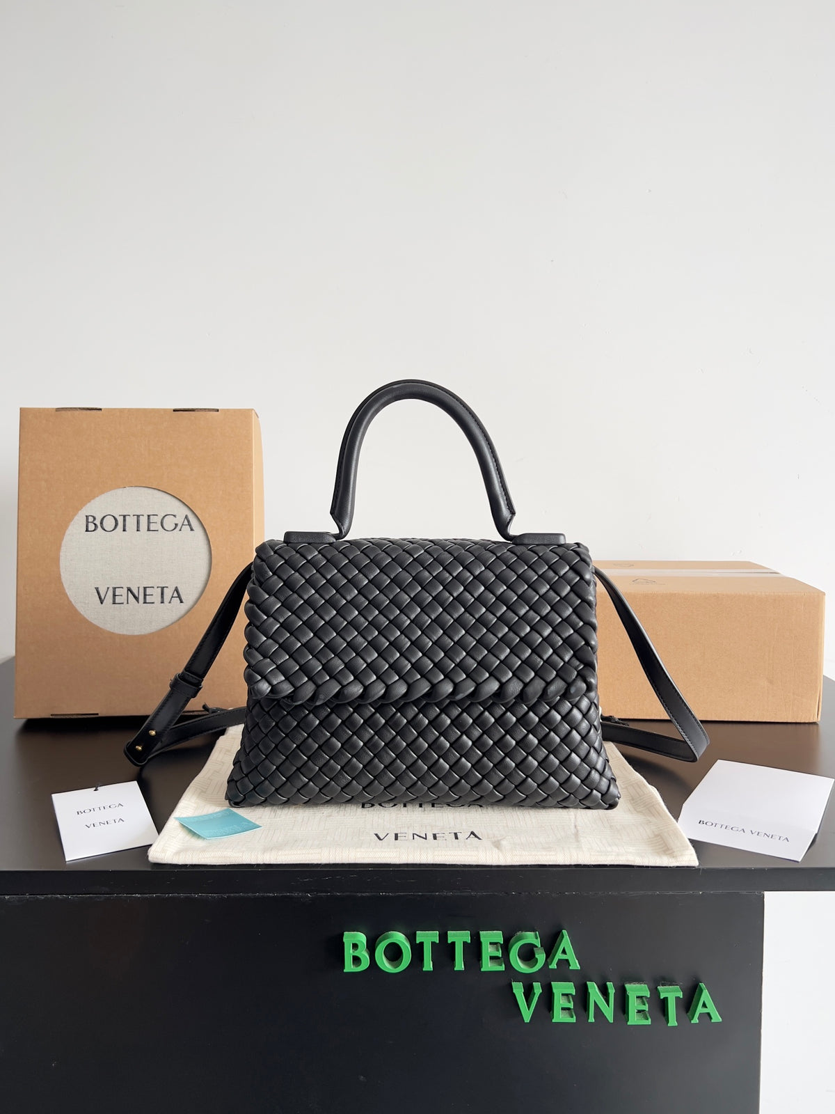 Bottega Veneta Black & Rose Gold Designer Handbag Edition 29