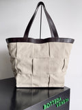 Bottega Veneta 787419 Brown & Ivory Tote Bag