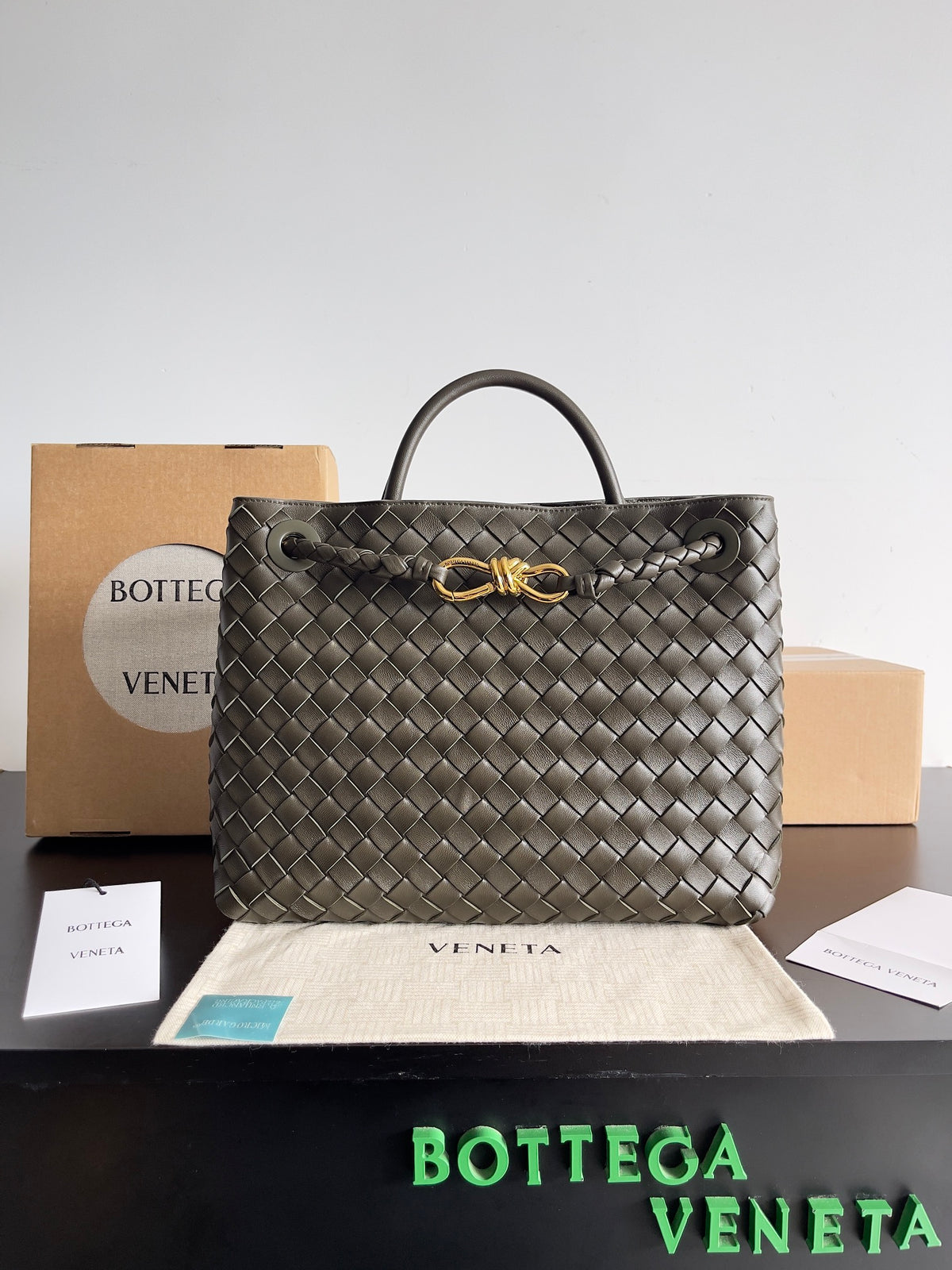 Bottega Veneta Green Designer Handbag Edition 75