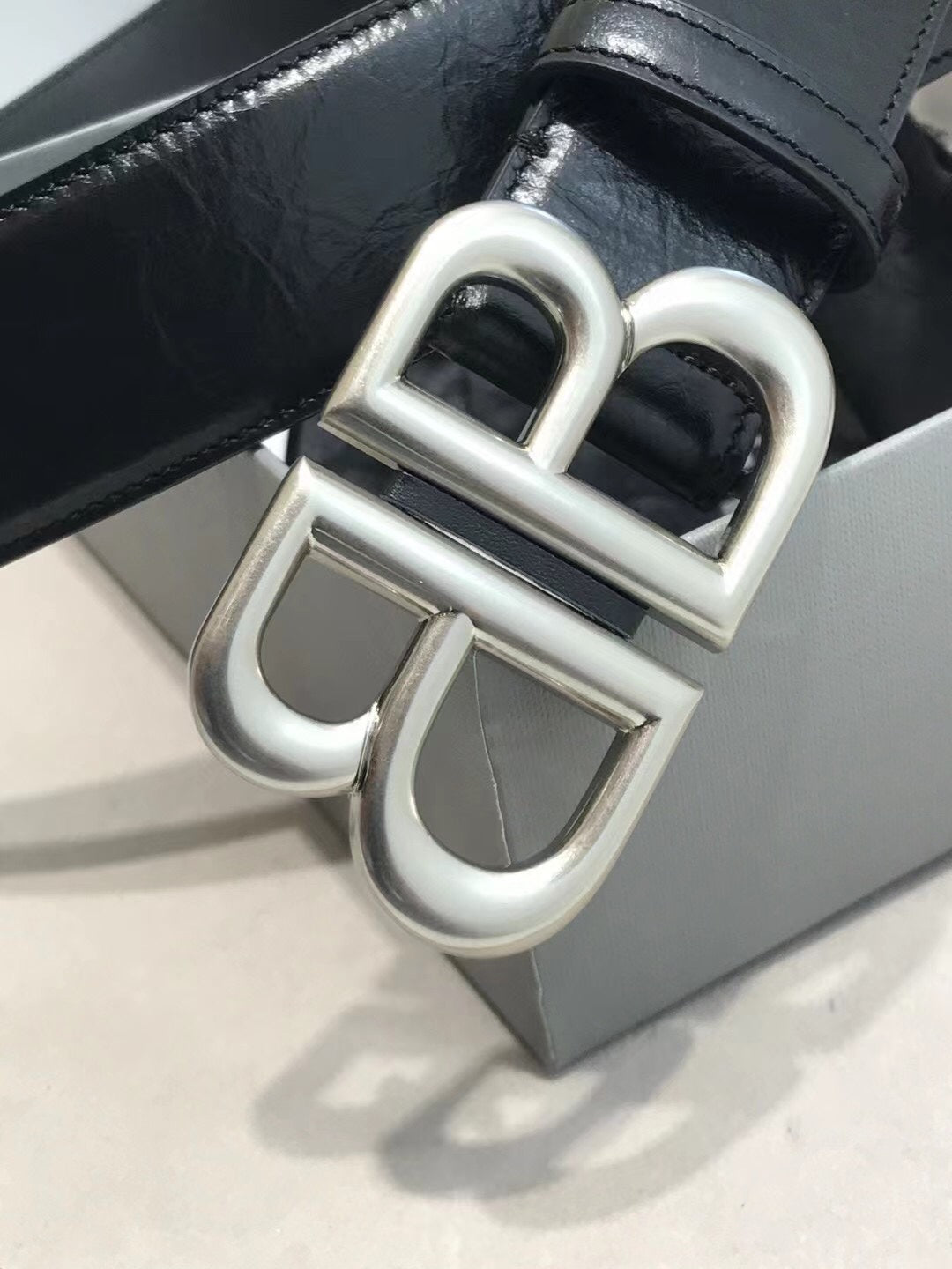 Balenciaga 7660672AASF1000 Black & Silver Designer Belt Edition 2 - detail image 2