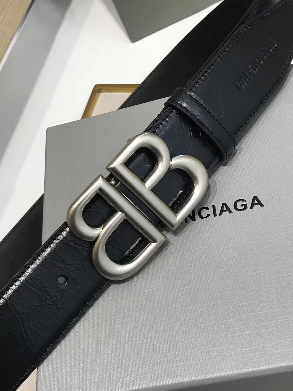 Balenciaga 7660672AASF1000 Black & Silver Designer Belt Edition 2 - detail image 4
