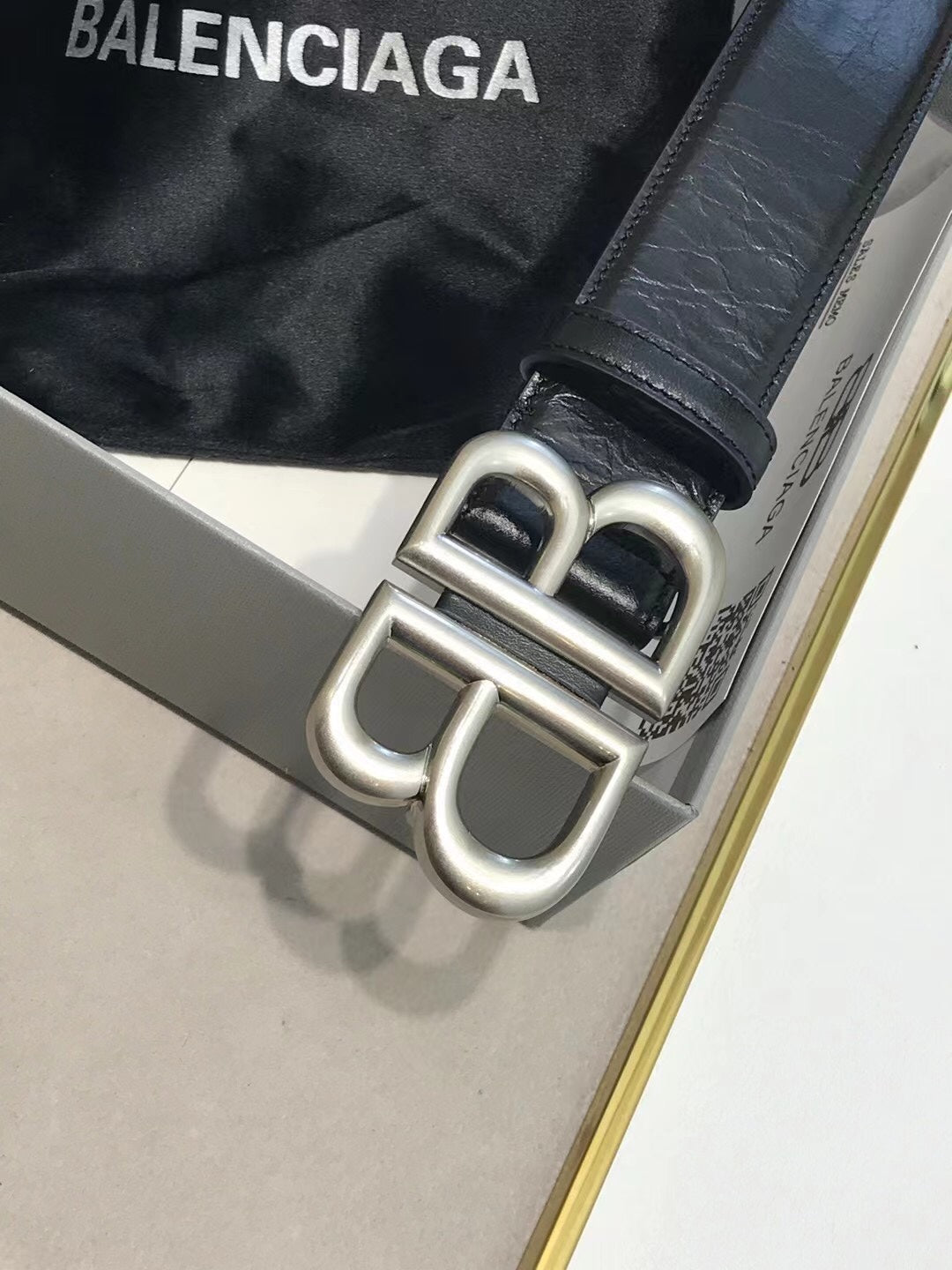 Balenciaga 7660672AASF1000 Black & Silver Designer Belt Edition 2 - detail image 6
