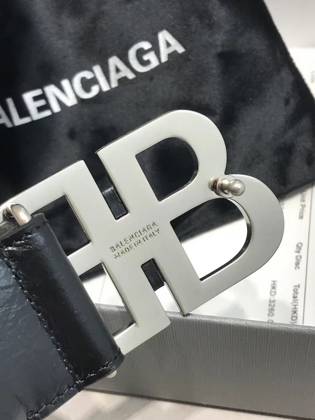 Balenciaga 7660672AASF1000 Black & Silver Designer Belt Edition 2 - detail image 7