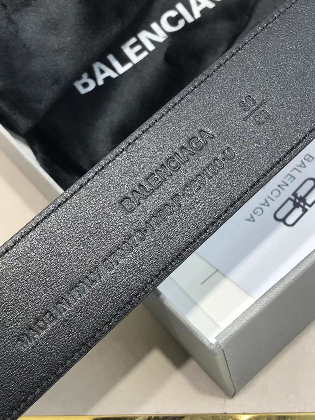 Balenciaga 7660672AASF1000 Black Designer Belt - detail image 8