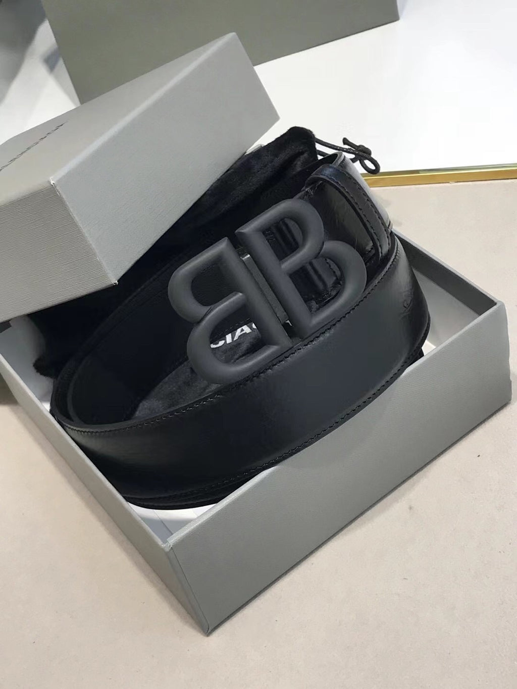 Balenciaga 7660672AASF1000 Black Designer Belt - detail image 9