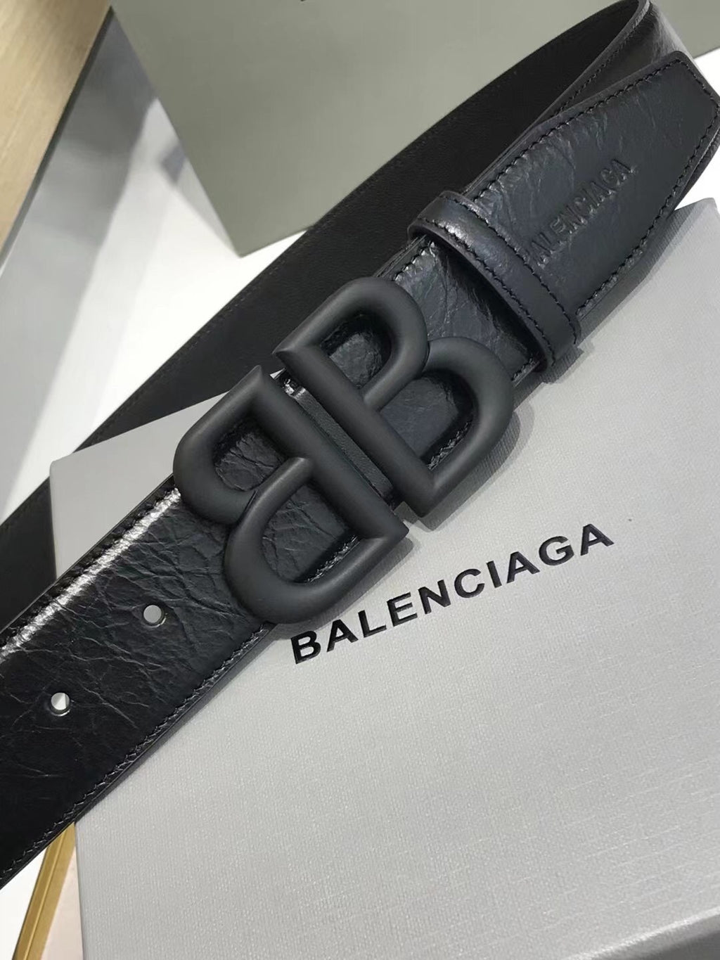 Balenciaga 7660672AASF1000 Black Designer Belt - detail image 4