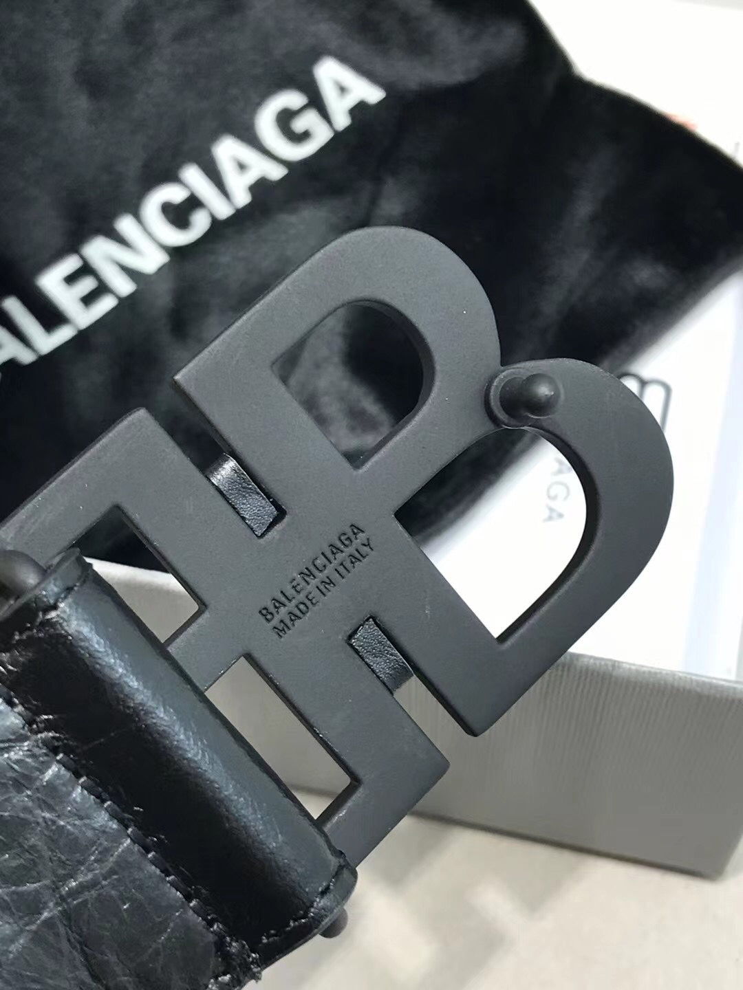 Balenciaga 7660672AASF1000 Black Designer Belt - detail image 7