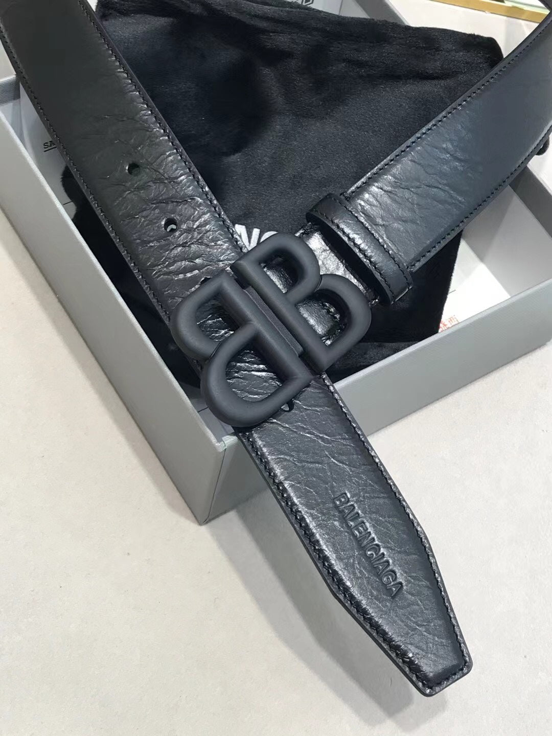 Balenciaga 7660672AASF1000 Black Designer Belt - detail image 3
