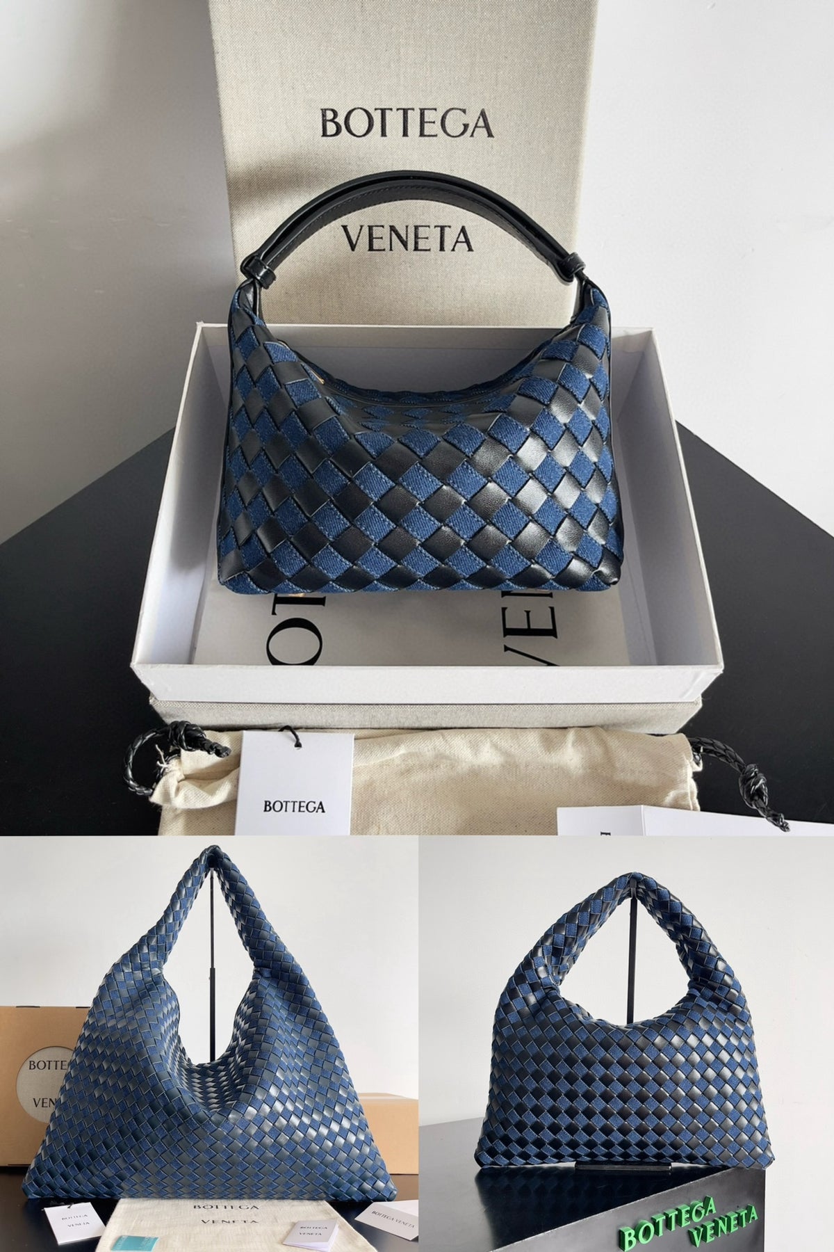 Bottega Veneta Black & Blue Designer Belt