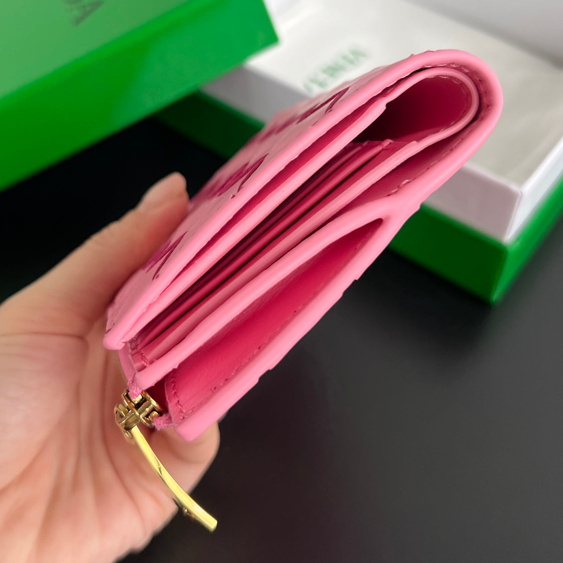 Bottega Veneta Black & Pink Coin Purse - detail image 3
