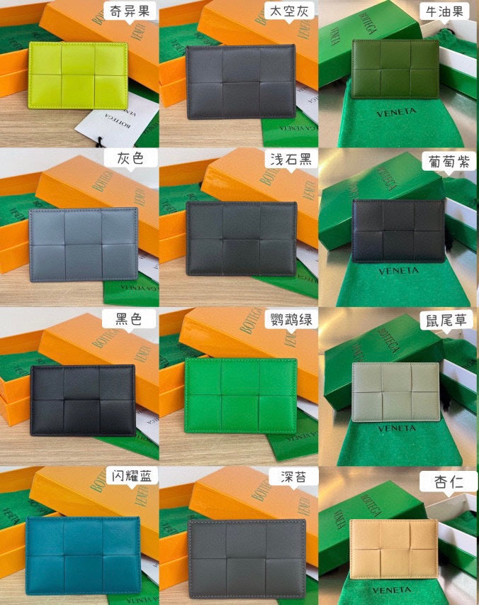 Bottega Veneta Green & Orange Designer Wallet