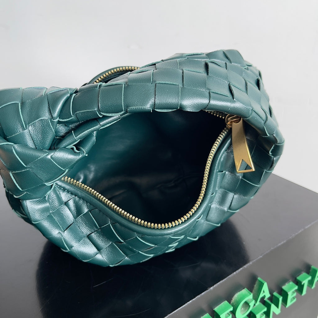 Bottega Veneta 651876 Black & Teal Hobo Bag 23 × 15 × 5 cm - detail image 9