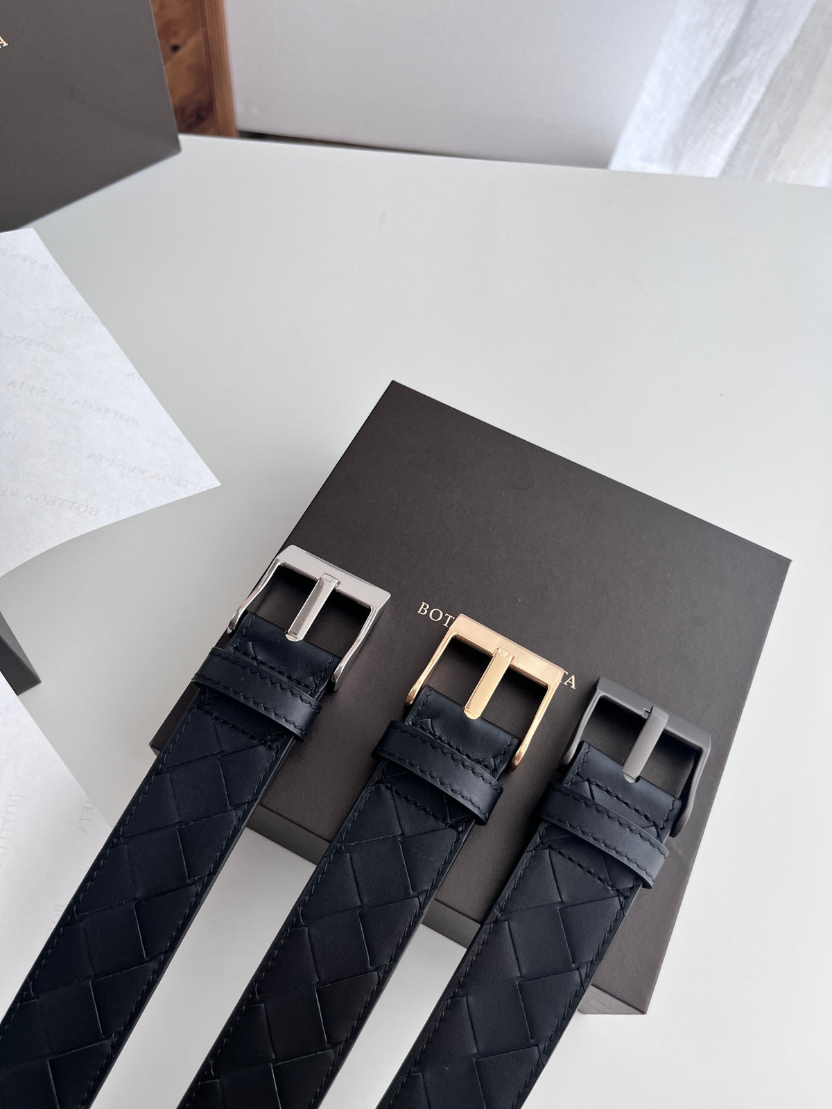 Bottega Veneta Black Designer Belt Edition 19