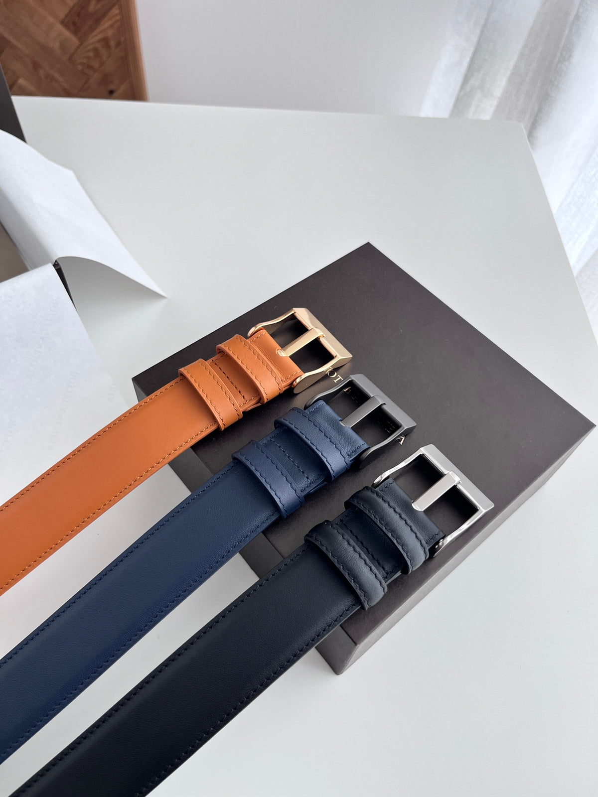 Bottega Veneta Black Designer Belt Edition 9