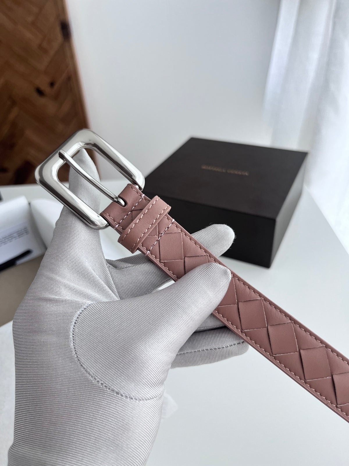 Bottega Veneta 734910V2Q811019 Pink & Silver Designer Belt - detail image 3