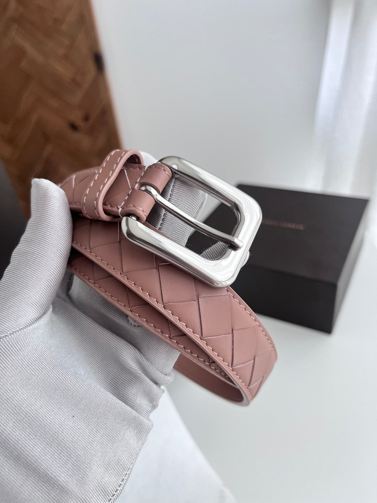 Bottega Veneta 734910V2Q811019 Pink & Silver Designer Belt - detail image 2