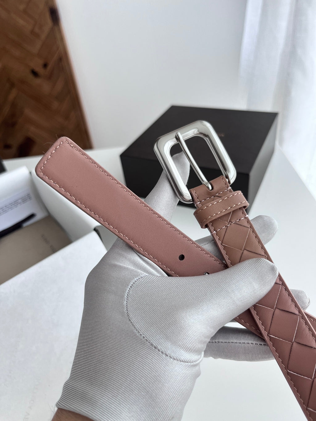 Bottega Veneta 734910V2Q811019 Pink & Silver Designer Belt - detail image 4